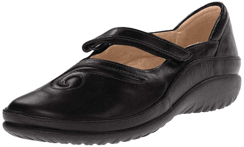 NAOT Women's Matai Maryjane Black Madras Lthr/Black Suede 6-6.5 M US, Green, Size 36 - Image 1